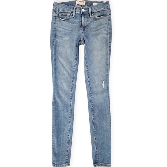 LAST CHANCE! Frame Light Blue Skinny Ankle Jeans - Picture 4 of 7